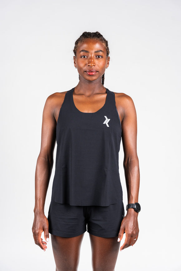 débardeur femme running noir made in france