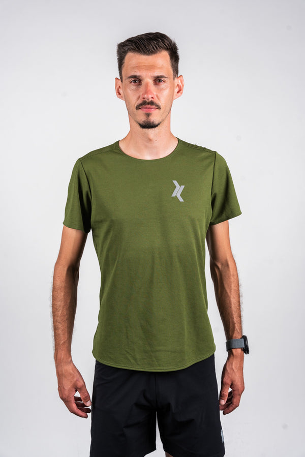 t-shirt running homme kaki made in france