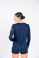 T-shirt running Femme Manches Longues Bleu