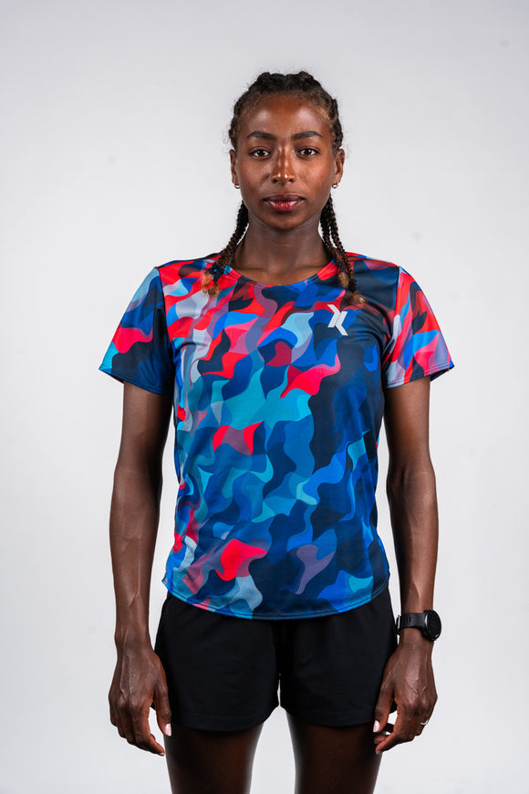 T-shirt de running Femme Bleu