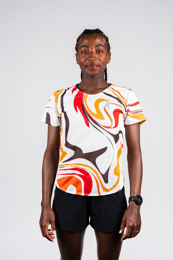 t-shirt running femme blanc made in france