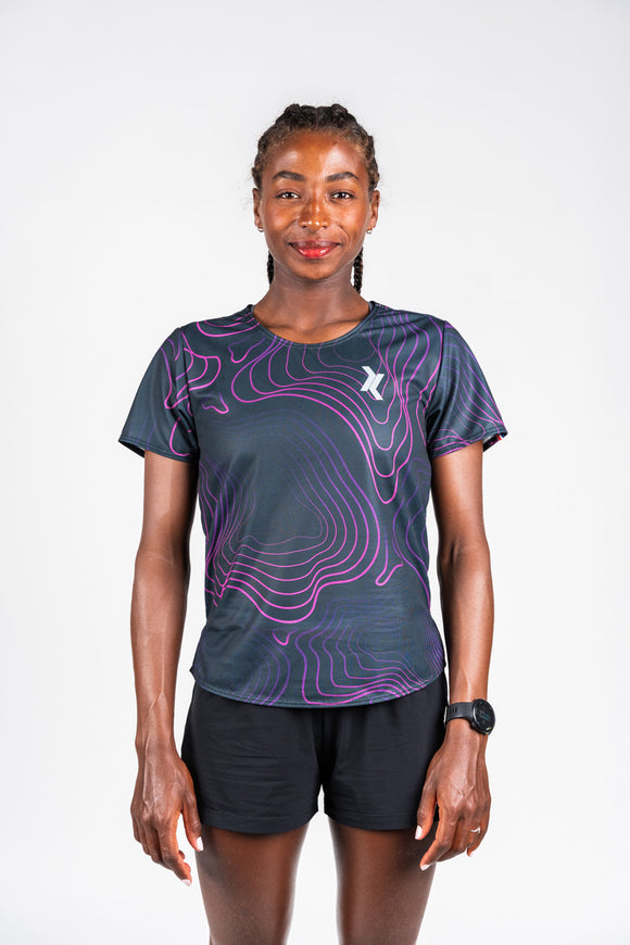 t-shirt running femme noir made in france