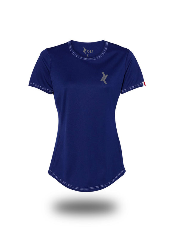 t-shirt sport et running femme bleu made in france
