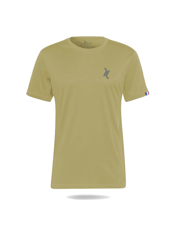 t-shirt running homme beige éco-responsable
